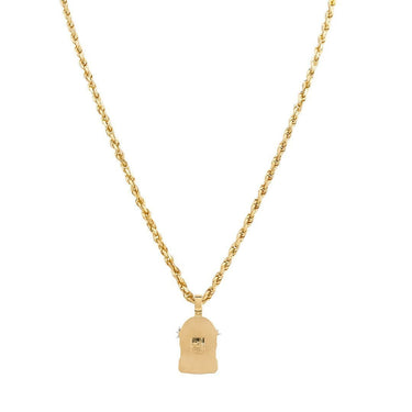 White, Yellow Jesus Head Pendant in Two Tone 14k Gold
